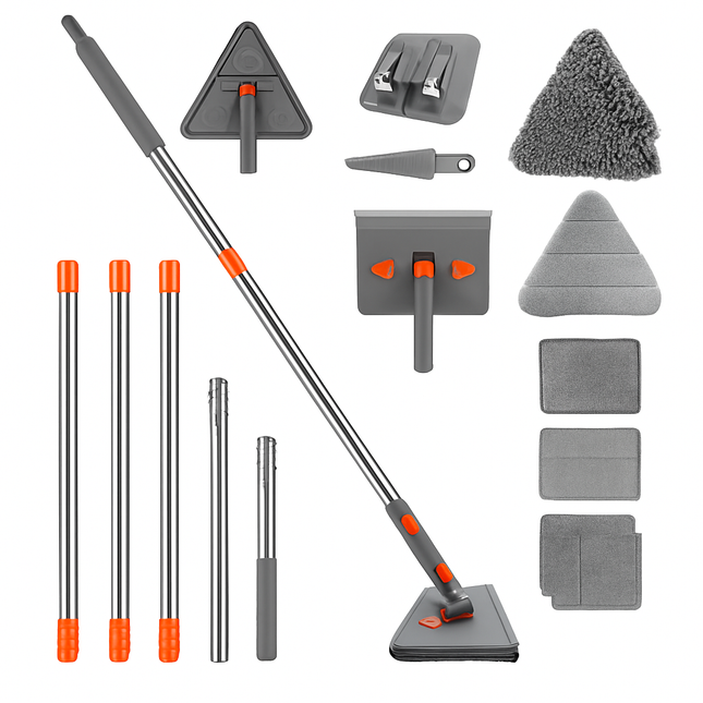 2-in-1 Baseboard & Wall Cleaning Mop with Squeegee