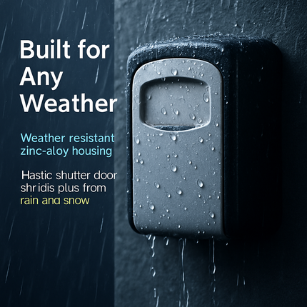 Key Lock Box with 4-Digit Resettable Code for Outdoors