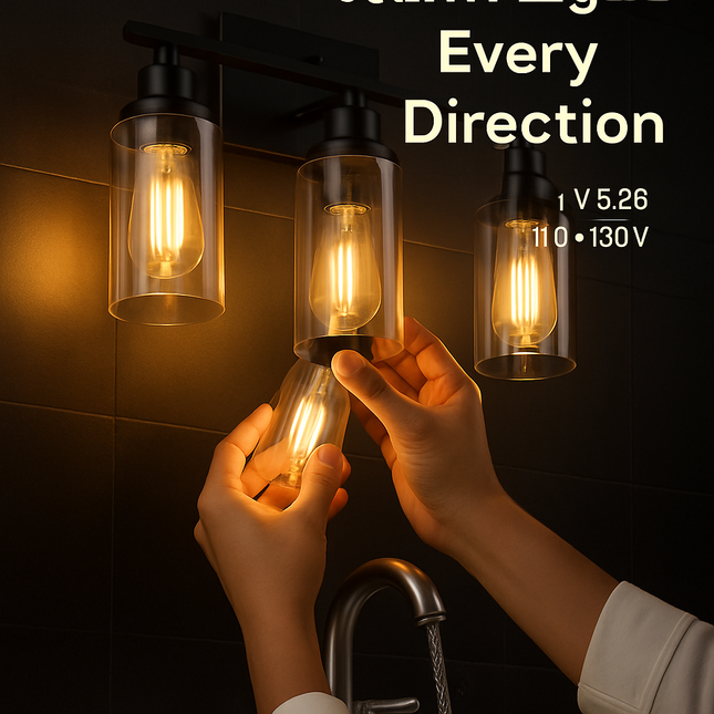 Wall Sconce Lighting with Clear Glass Shade