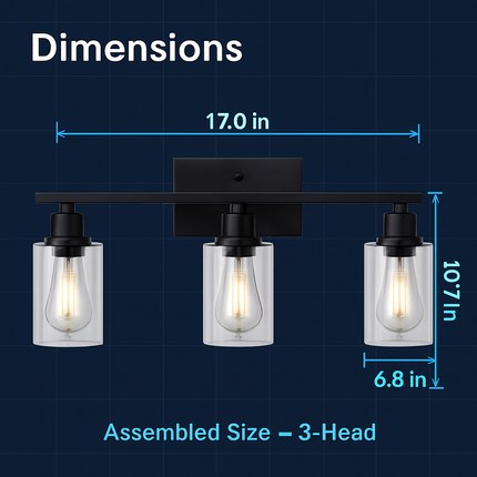 Wall Sconce Lighting with Clear Glass Shade