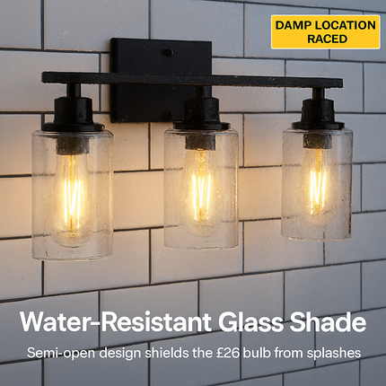 Wall Sconce Lighting with Clear Glass Shade