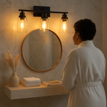 Wall Sconce Lighting with Clear Glass Shade