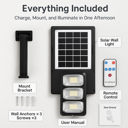 Solar Powered Wall Light with PIR Motion Sensor