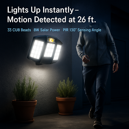 Outdoor Solar Wall Light with PIR Motion Sensor
