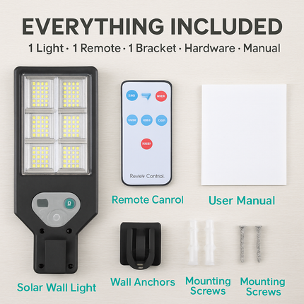 Outdoor Solar Wall Light with PIR Motion Sensor