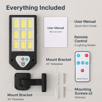 Outdoor Solar Wall Light with PIR Motion Sensor