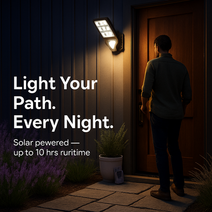 Outdoor Solar Wall Light with PIR Motion Sensor