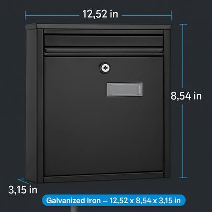 Lockable Wall Mount Mailbox for Outside Home/Office Use