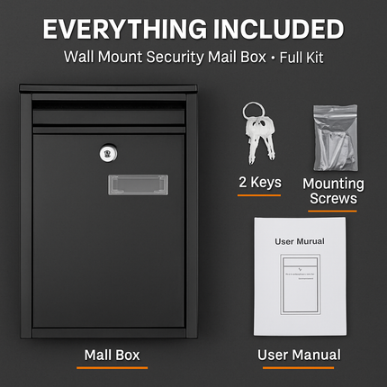 Lockable Wall Mount Mailbox for Outside Home/Office Use
