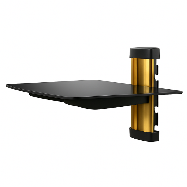 Floating Wall Mounted Strengthened Tempered Glass Shelf for DVD Cable Boxes