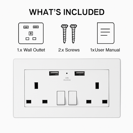Wall Outlet Charger for UK Power Socket - Multi-Port