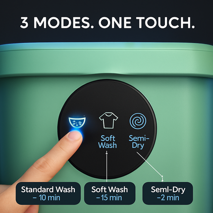 Foldable Portable Washing Machine with Drain Basket, 3 Modes