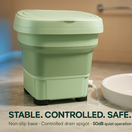 Foldable Portable Washing Machine with Drain Basket, 3 Modes