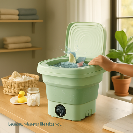 Foldable Portable Washing Machine with Drain Basket, 3 Modes
