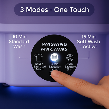 Foldable Portable Washing Machine with Drain Basket, 3 Modes