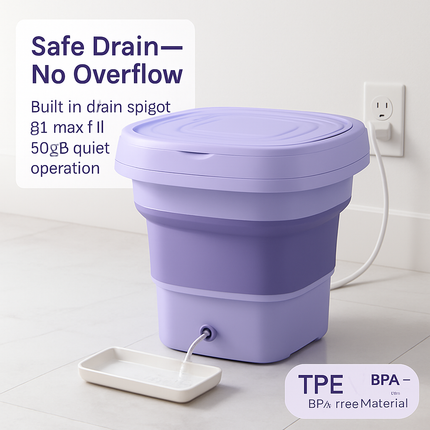 Foldable Portable Washing Machine with Drain Basket, 3 Modes