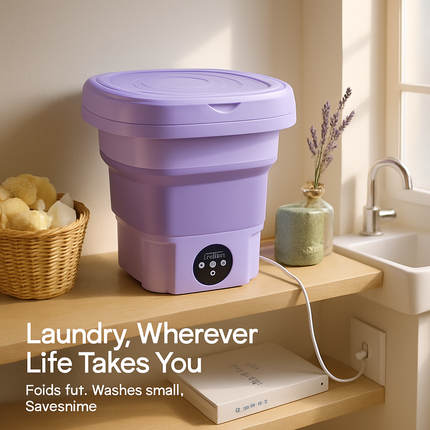 Foldable Portable Washing Machine with Drain Basket, 3 Modes