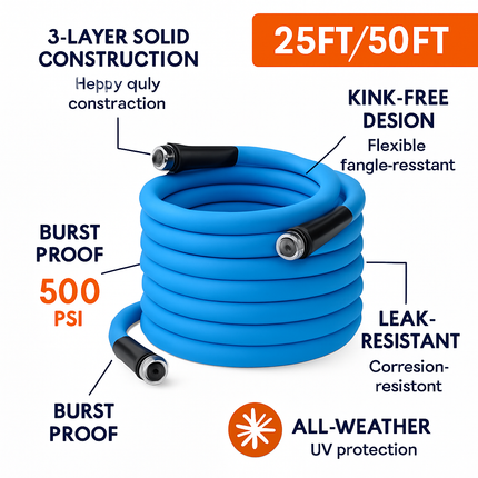 Non-Expanding Garden Hose for All-Weather Use