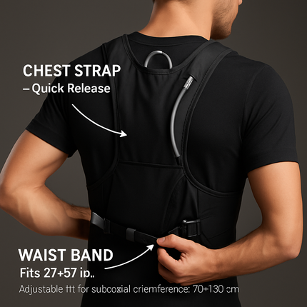 Sport Hydration Vest Running Backpack with 15oz 50oz Water Bladder Adjustable Strap Storage Bag for Trail Running Marathon Race Hiking
