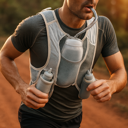 Sport Hydration Vest Running Backpack with 15oz 50oz Water Bladder Adjustable Strap Storage Bag for Trail Running Marathon Race Hiking