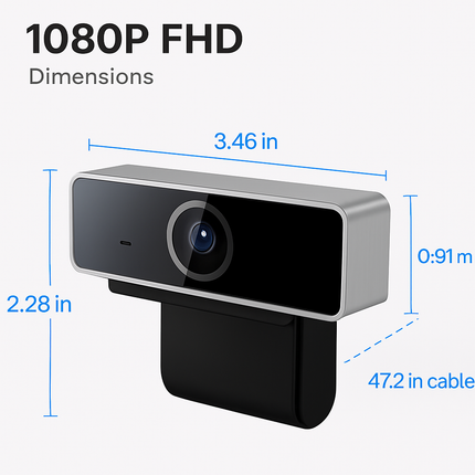 HD Webcam with Autofocus and Built-in Microphone