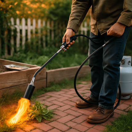 180,000 BTU Propane Weed Torch Heavy Duty Weed Burner Flame Weeder with 10FT Hose Piezo Ignition Adjustable Flame Control for Weeds Ice Snow Asphalt F