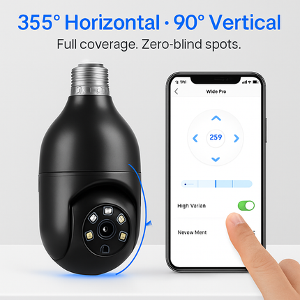 WiFi Bulb Camera with Pan Tilt and Two-Way Audio