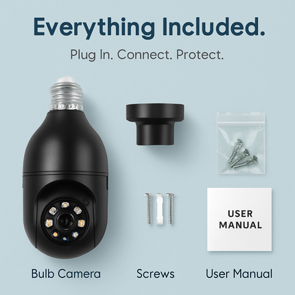 WiFi Bulb Camera with Pan Tilt and Two-Way Audio