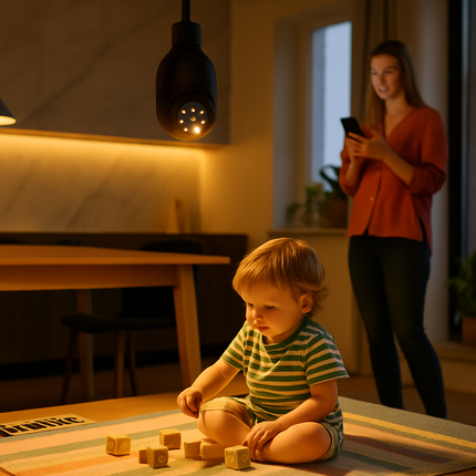 WiFi Bulb Camera with Pan Tilt and Two-Way Audio