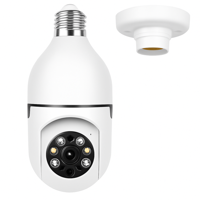 WiFi Bulb Camera with Pan Tilt and Two-Way Audio