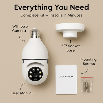 WiFi Bulb Camera with Pan Tilt and Two-Way Audio
