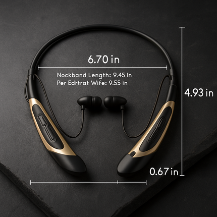 Wireless Neckband Headphones with Magnetic Earbuds