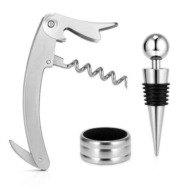 Corkscrew Bottle Opener Set with Foil Cutter
