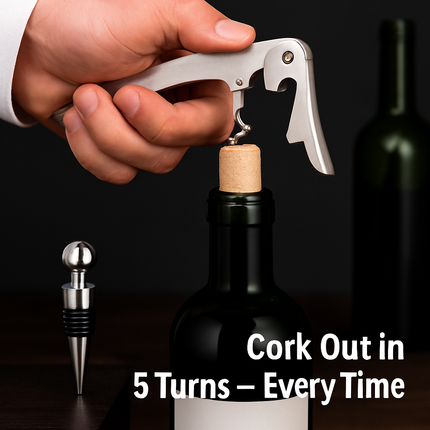 Corkscrew Bottle Opener Set with Foil Cutter