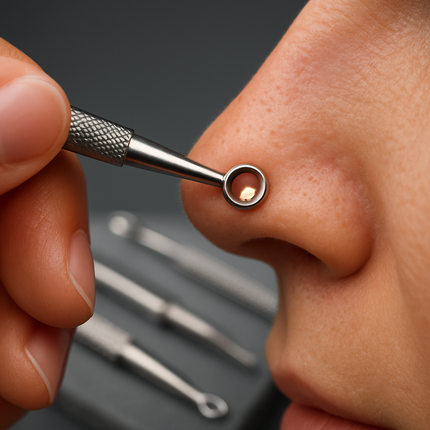 5 Pcs Blackhead Remover Kit Pimple Comedone Extractor Tool Set Stainless Steel Facial Acne Blemish Whitehead Popping Zit Removing for Nose Face Skin C