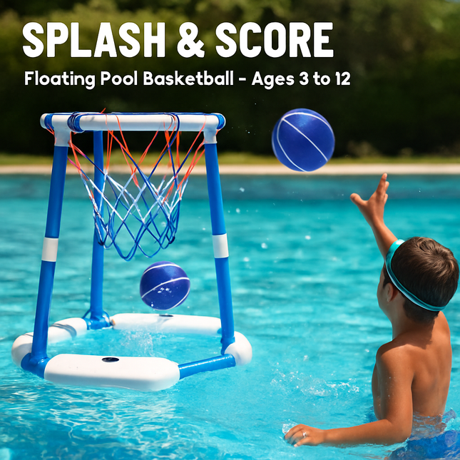 Pool Basketball Hoop Toy Set for Summer Pool Fun