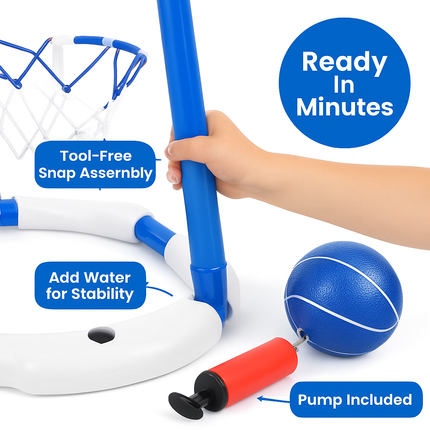 Pool Basketball Hoop Toy Set for Summer Pool Fun