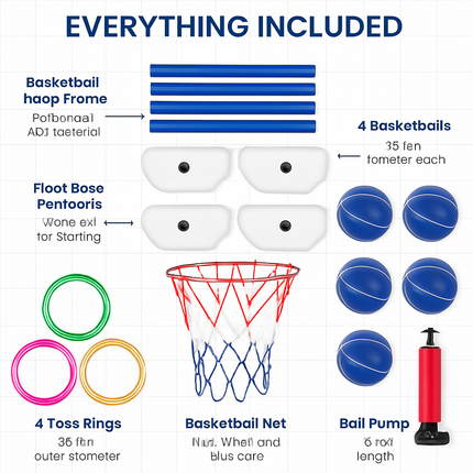 Pool Basketball Hoop Toy Set for Summer Pool Fun