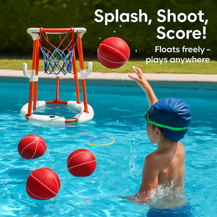 Pool Basketball Hoop Toy Set for Summer Pool Fun