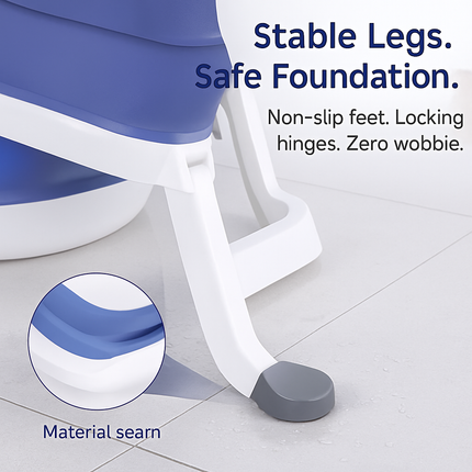 Baby Bath Tub with Thermometer Collapsible Travel-Friendly 0-24Months Baby Bathtub with Drain Hole For Newborn Infant Toddler Odorless Non-Toxic Folda
