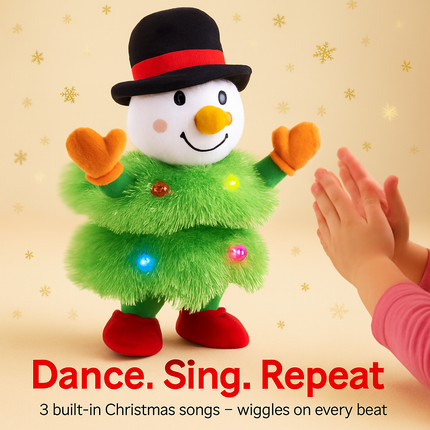 Electric Dancing Snowman Plush Toy - Talking & Singing