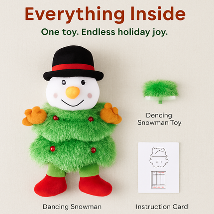 Electric Dancing Snowman Plush Toy - Talking & Singing