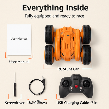 RC Stunt Car with Remote Control and Dual-Sided Driving