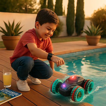 Amphibious RC Car with Stunts and Light Effects