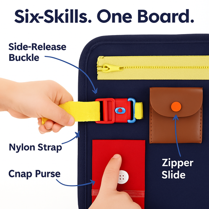 Kids Busy Board: Sensory Montessori Toy for 1-6