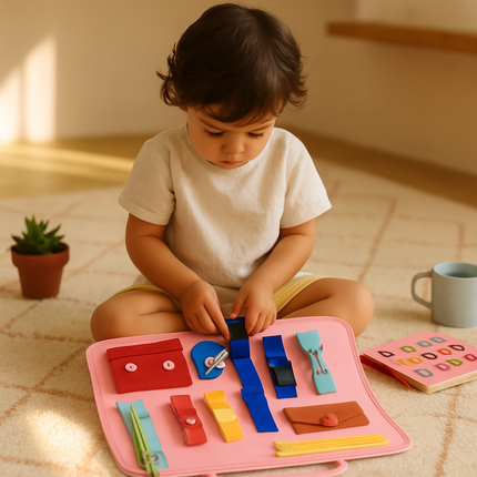 Kids Busy Board: Sensory Montessori Toy for 1-6