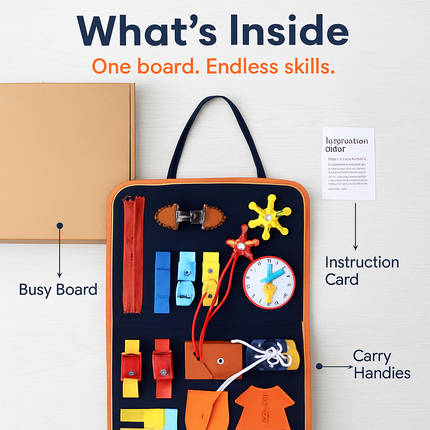 Kids Busy Board: Sensory Montessori Toy for 1-6