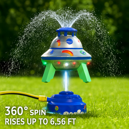 UFO Water Sprinkler with LED Lights Toy Outdoor