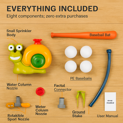 2-in-1 Snail Water Sprinkler Baseball Toy