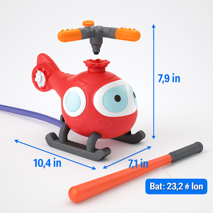 Water Sprinkler Baseball Helicopter Toy for Kids